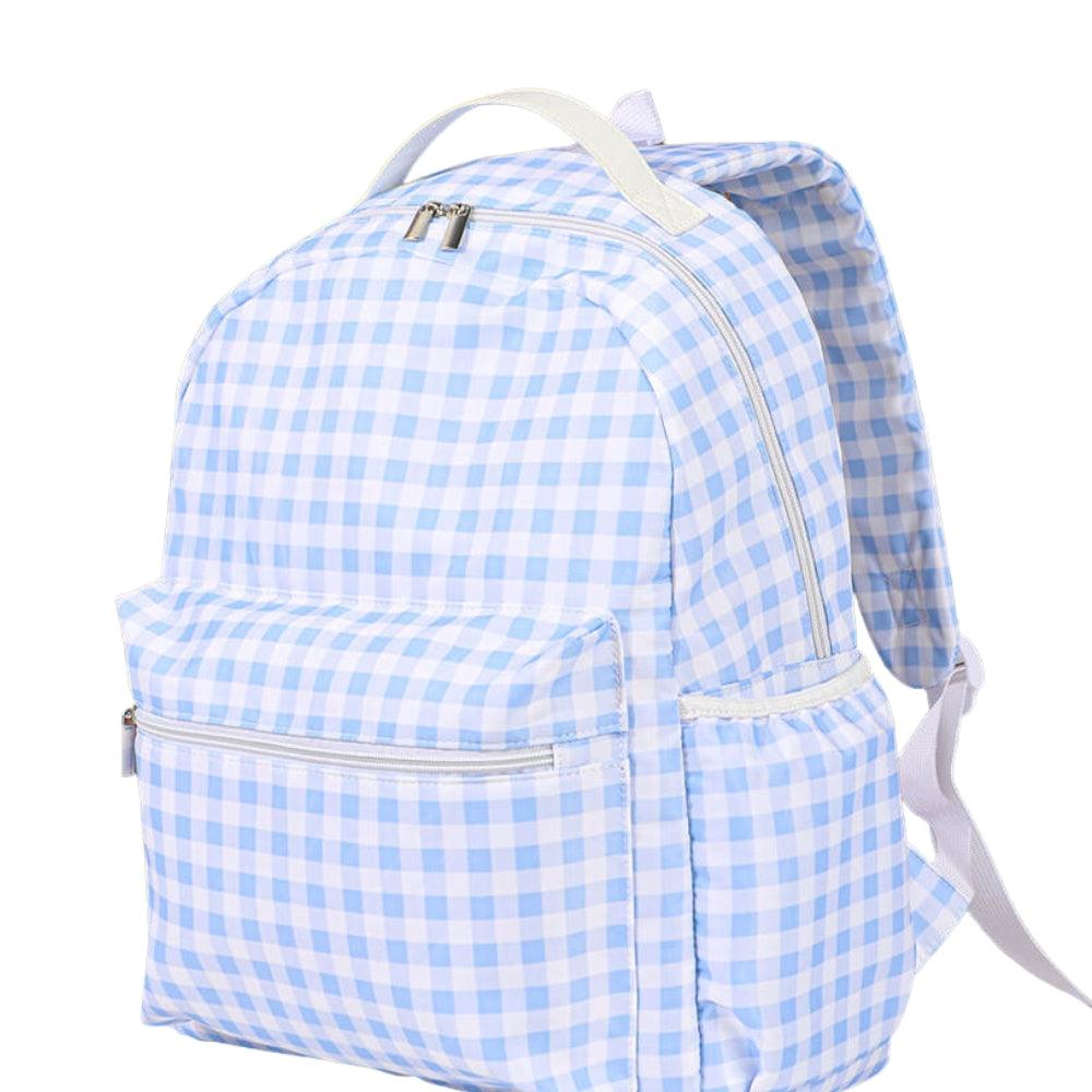 Classic Light Blue Gingham Backpack The Smocked Pine