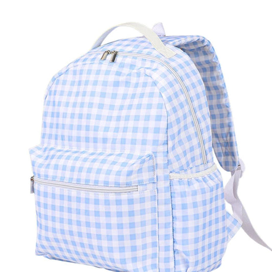 Classic Light Blue Gingham Backpack - The Smocked Pine