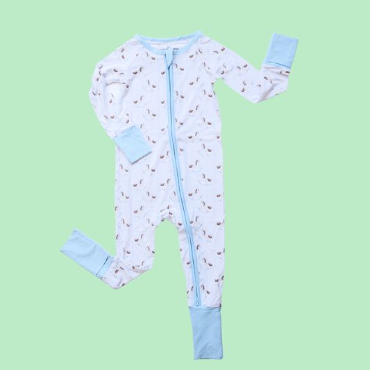 Classic Rocking Horse Zipper Romper - The Smocked Pine