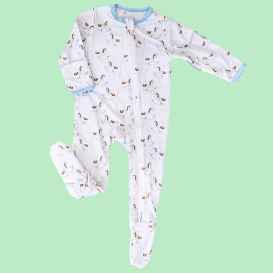 Rocking Horse Footie Pajamas - The Smocked Pine